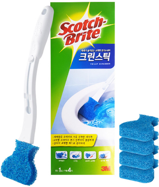 3M 스카치브라이트 크린스틱 핸들 1입+리필 4입, 1박스