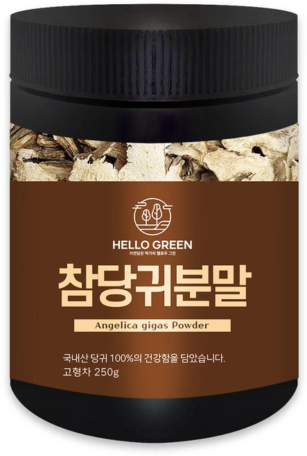 헬로우그린 국산 참당귀 분말 가루 250g 데커신 참당귀뿌리분말, 1개 - 쿠팡