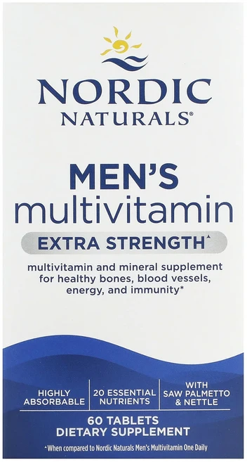 단백질 비타민 철분 마그내슘 칼슘 Nordic Naturals 남성용 종합비타민 60정 고루고루섭취해주세요, 1개 - 쿠팡