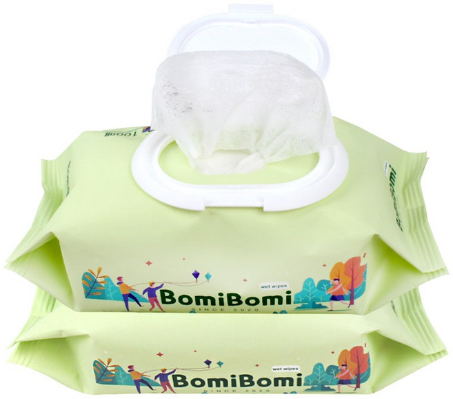 보미 물티슈 / 도톰한 아기 물티슈, 36g, 100개입, 2개