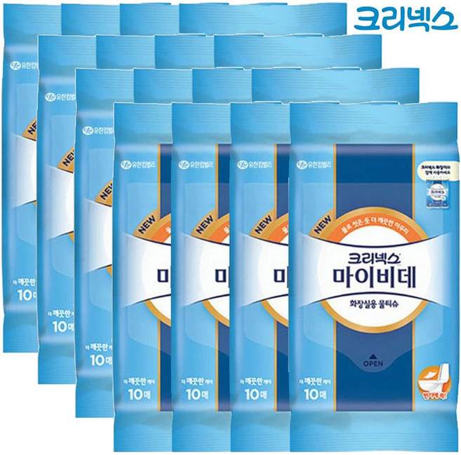 마이비데 화장실용 물티슈, 24g, 10개입, 16개