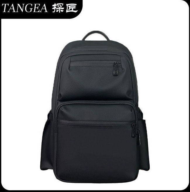 TANGEA 探匠 男士商務背包 大容量電腦包 雙肩包, 1個, 黑色S040A皮膜