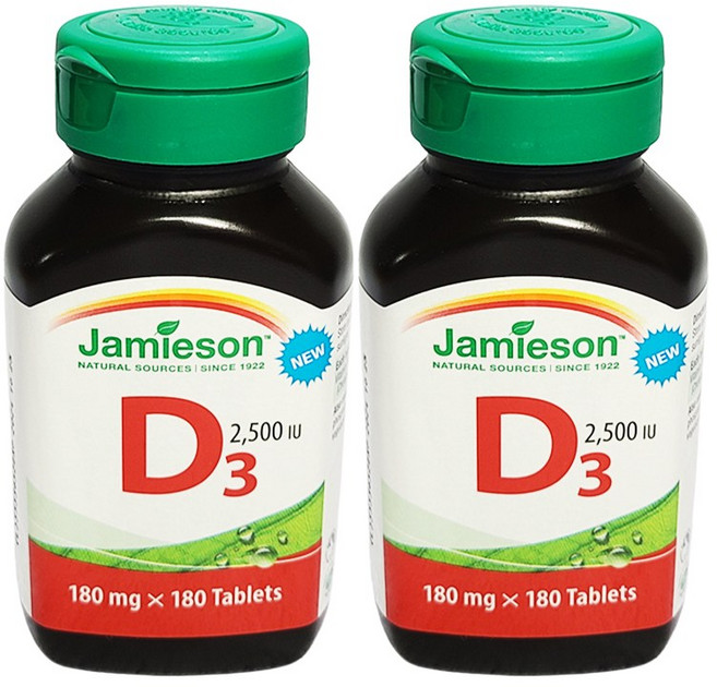 자미에슨 비타민 D3 2500IU, 2개, 32.4g