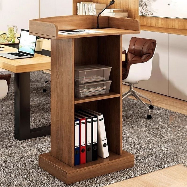 사회자단상 교실 연단 강연대 회의 소형 강당 연설대 프리미엄 스탠딩 책상, 오크