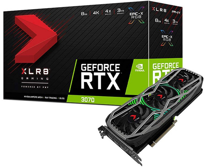 PNY RTX 3080 10GB XLR8 게이밍 레벨 -X RGB 트리플 팬 그래픽 카드 (갱신), Revel
