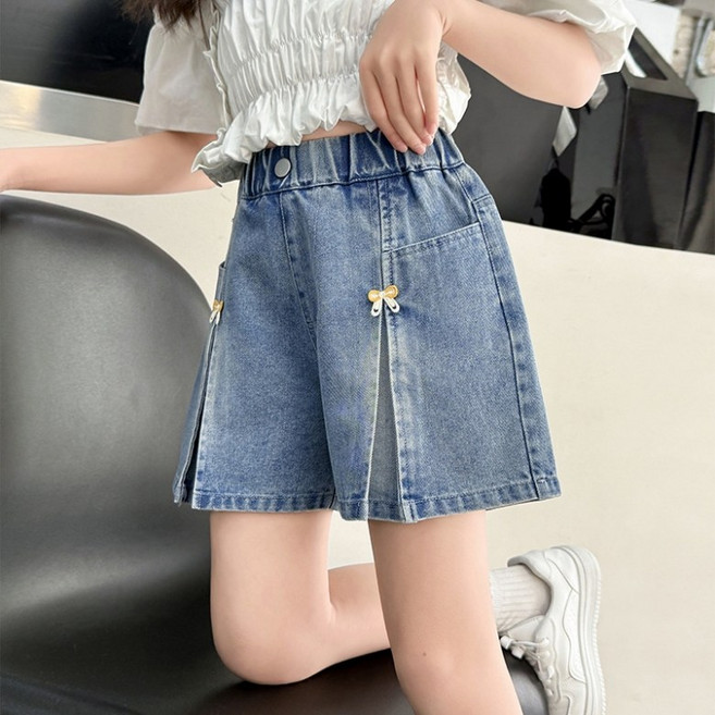 알리팡 여아 청반바지 리본팬츠 캐쥬얼