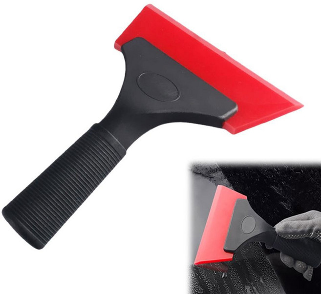 자동차 유리 청소 스퀴지 스크레이퍼 창문 필름 제거용 논스크래치 실리콘 윈드실드 와이퍼, 빨간색