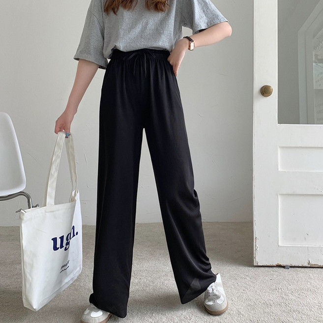 찰랑 밴딩 스판 골지 여성 팬츠 바지 봄 여름 캐주얼 홈웨어
