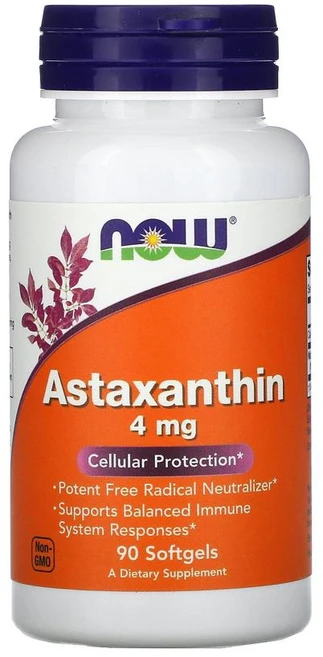 NOW Foods 나우푸드 아스타잔틴 4mg 90소프트젤 Astaxanthin, 1개, 90정 - 쿠팡