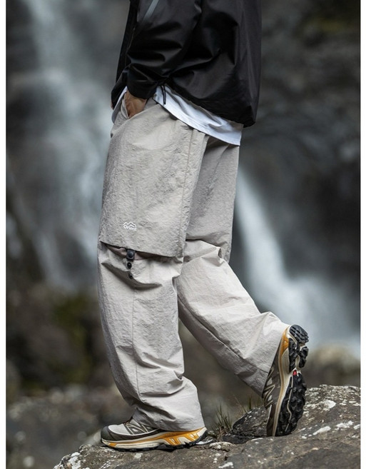 NY 防潑水透氣網布機能戶外登山休閒長褲寬褲工作褲工裝潮流街頭