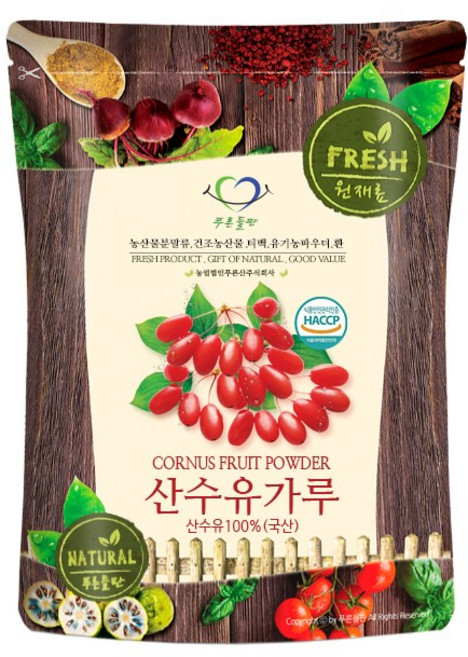 푸른들판 국산 산수유 분말 가루 100% HACCP 인증, 100g, 1개