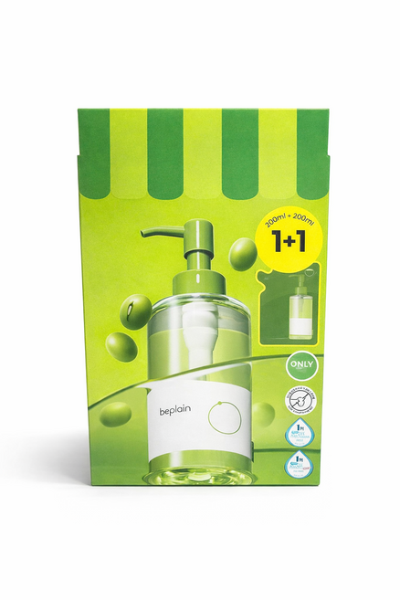 비플레인 녹두 클렌징오일 200ml 기획 (+200ml 리필), 1개