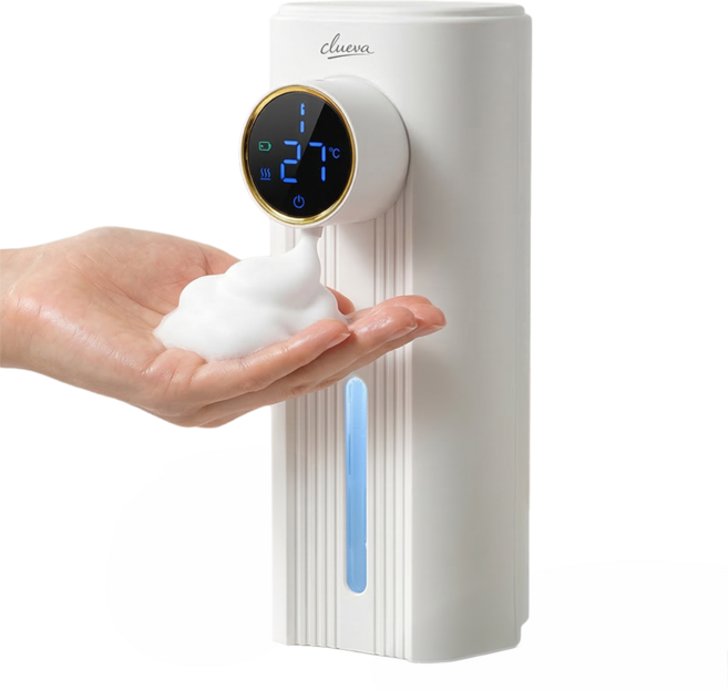 클루바 자동 거품 손세정 디스펜서 C타입 충전 비접촉 센서 욕실 주방 세제 디스펜서, 화이트, 1개