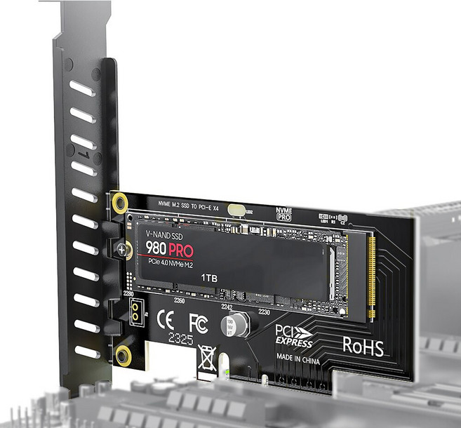 JEYI 데스크탑 PC용 3.0 64GBPS 카드 풀 스피드 PCIE M.2 GEN3 4.0 확장 X4 NVME-PCIE SSD 어댑터 PCI-E X8 X16 GEN4, 1개, SK4