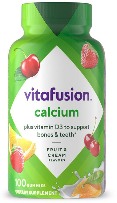 비타 퓨전 어덜트 비타민 칼슘 500mg 구미 내추럴 프룻 앤 크림, 1개, 100정