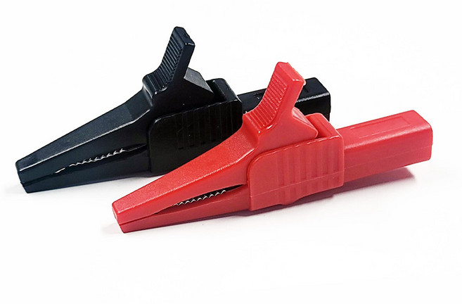 악어클립 악어집게 테스트 리드봉 케이블 연결 어스집게 전기 테스터 동클립, 1개, 악어집게 29, 빨강