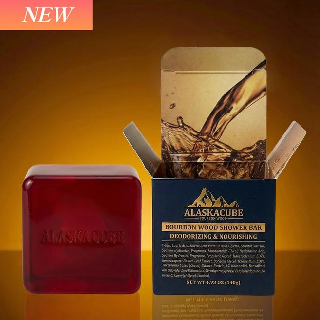 알래스카큐브 버번우드 위스키향 퍼퓸 샤워바, 1개입, 140g - 쿠팡