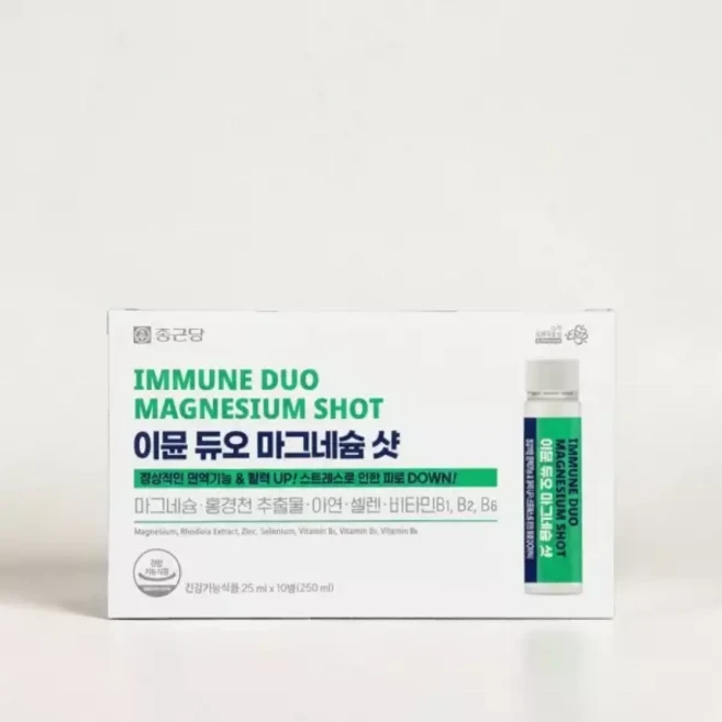 종근당 이뮨 듀오 마시는 액상 마그네슘 샷 10개입 1박스 621451, 종근당 이뮨 듀오 마시는 액상 마그네슘 샷 10개입 1