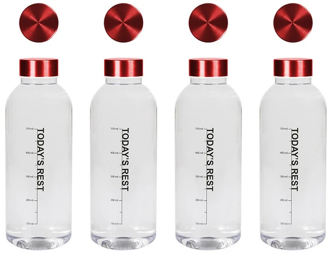 오늘의 쉼표 에코젠 밀크 보틀 바이오 플라스틱 물병 BPA FREE 뜨거운 음료 물 냉동 아이스 핫, 4개, 레드 - 쿠팡