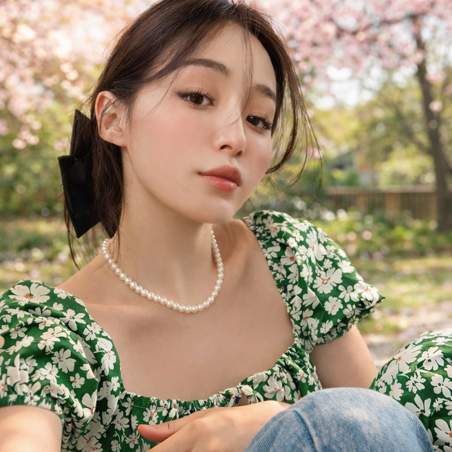 진주목걸이 데일리 초커 심플 클래식 레이어드 연장체인 SP027