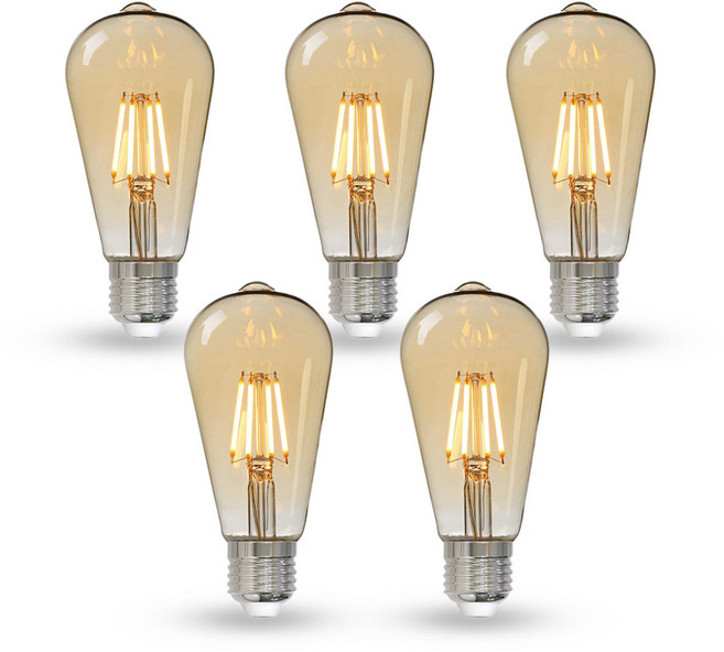 알라딘라이팅 에디슨 전구 5개 ST-64 벌브 가지형, 전구색