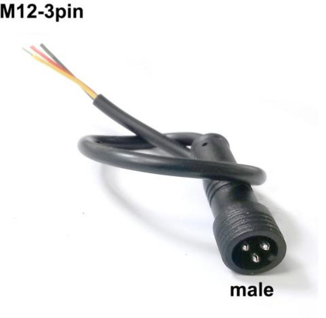 DC 수 암 잭 너트 IP65 케이블 방수 와이어 전원 공급 장치 커넥터 플러그 M12 M16 2 3 핀 코어 와이어, 4)3pin M12 Male, 1개