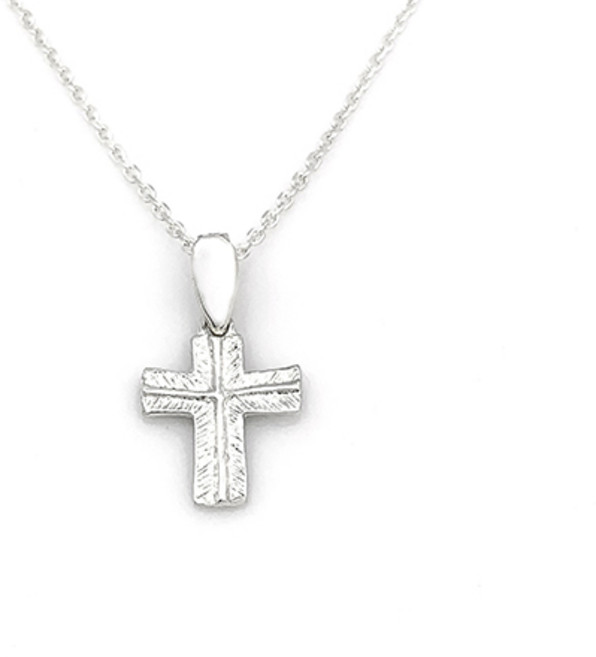 나뭇잎십자가 은목걸이