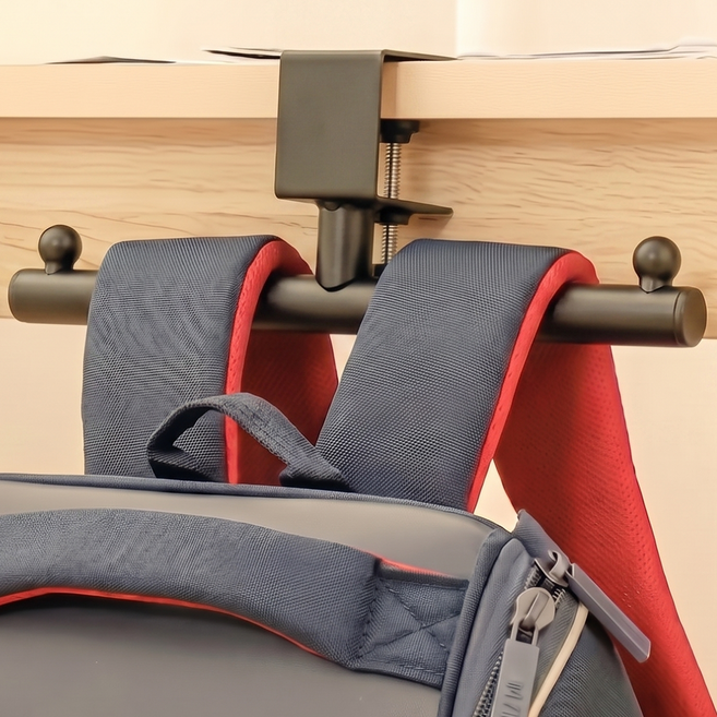 갬부지 무타공 테이블 가방걸이, 1개, 무광블랙