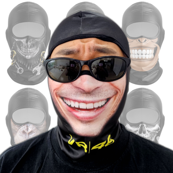 프린트 오토바이 바라클라바 웃긴 스포츠 마스크, 2번