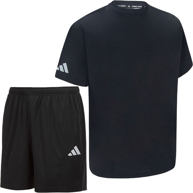 아디다스 반팔티 반바지 다이어트 땀복 트레이닝 운동복 세트 ADISS23 헬스복 남여공용 + ALS 마스크