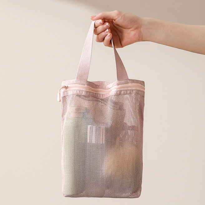 미니 메쉬백 목욕가방, 핑크