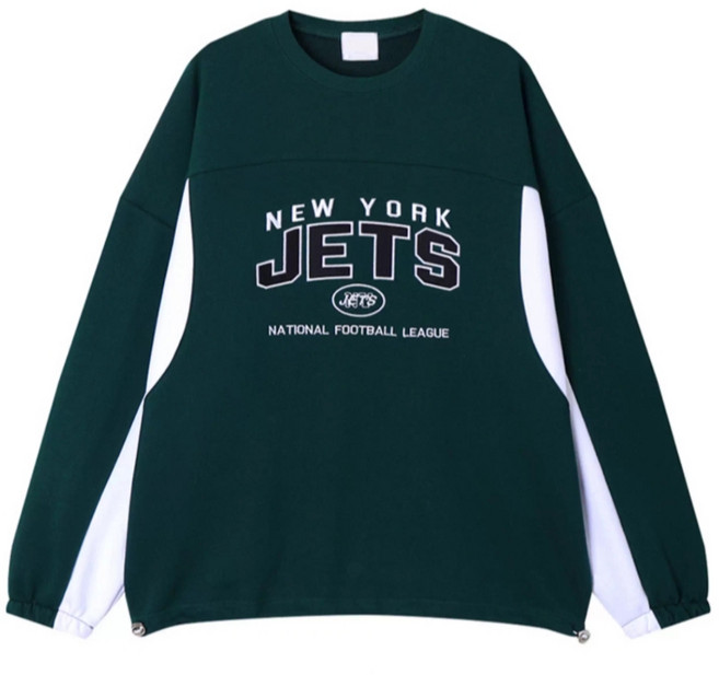 BT3 JETS 刺繡大學T 內刷毛 厚磅 寬鬆衛衣 長袖 MX91