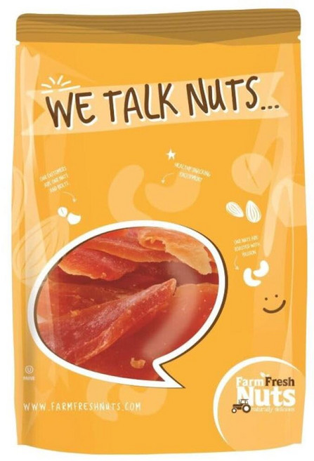 Farm Fresh Nuts 말린 파파야 과일 스낵 0.9kg(2파운드) 백 - 간식 디저트 베이킹용 파파야 스트립 - 신선함을 오래 유지하기 위한 안전하게 밀봉된 백 -, Farm Fresh Nuts 말린 파파야 과일 스낵 0, 1개
