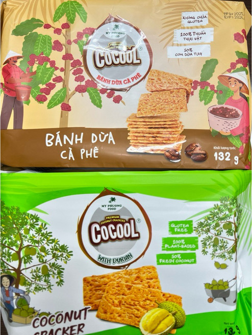 山霸 cocool 咖啡烤椰子餅 芒果烤椰子餅 榴槤烤椰子餅 132g 越南, 1個, 芒果椰子餅132g