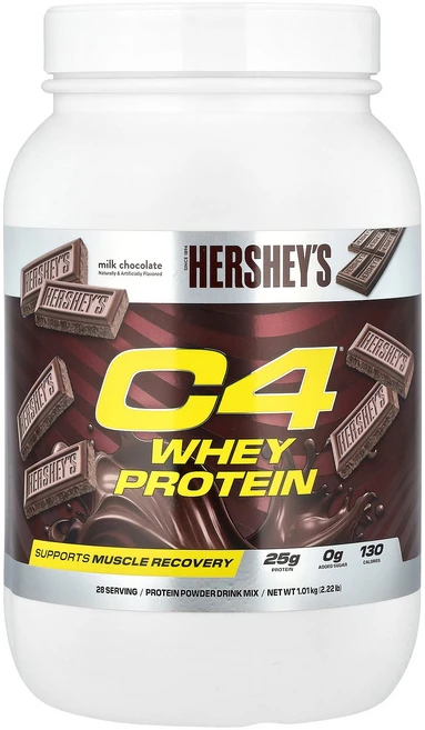 Cellucor 셀루코어 C4 웨이 허쉬 밀크 초콜릿 1.01kg 파우더 프로틴 단백질보충제, 1개 - 쿠팡