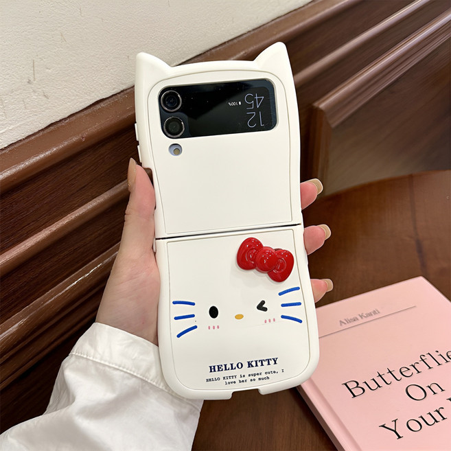 갤럭시z플립7 z플립5 z플립6 실리콘 고양이 귀 핸드폰케이스