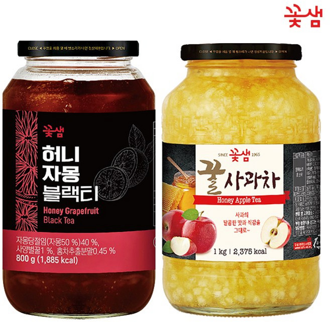 꽃샘 허니자몽블랙티 800g +꿀사과차 1kg, 1개