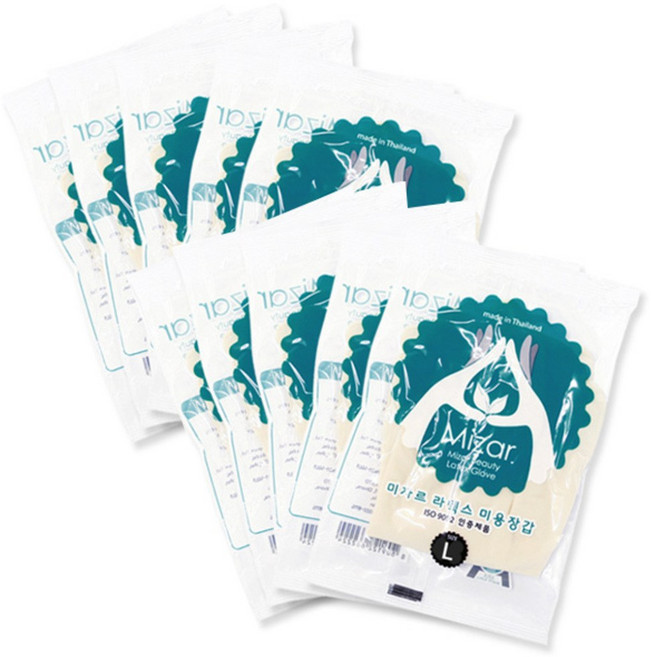 미자르 라텍스 다용도 장갑, 아이보리, L, 10개