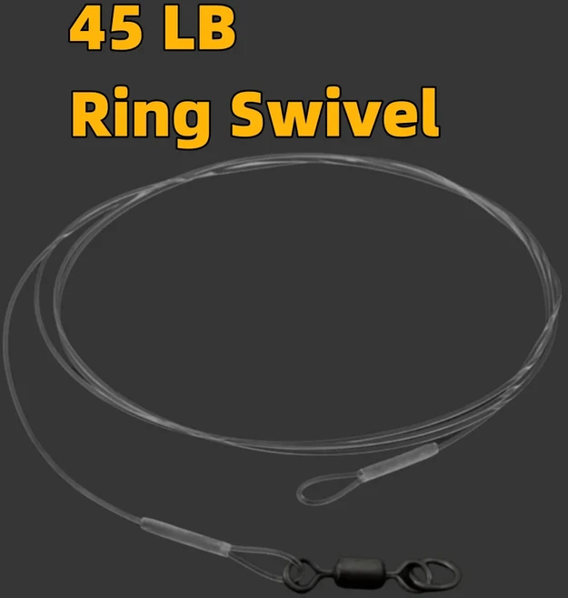 잉어 낚시 액세서리용 100% 플루오로카본 융합 리더 후크링크 리드코어용 묶인, 05 45LB Ring Swivel