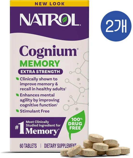 나트롤 코그니움 메모리 200mg Natrol Cognium Memory Extra Strength, 2개, 60정 - 쿠팡