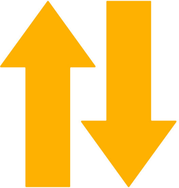 오피스왕국 화살표 스티커 바닥 스티커 방향안내 arrow2, 옐로우