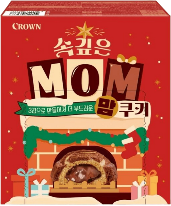 크라운 속깊은 맘쿠키 202g 1개 다크초코 아몬드 초코쿠키