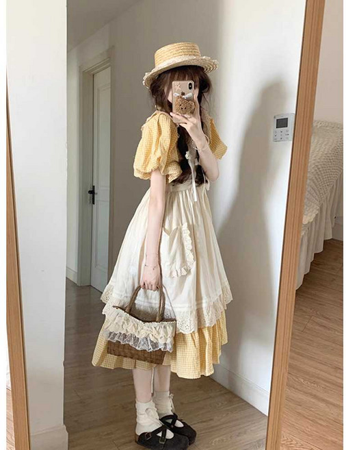 알프스소녀 옷 복고풍 공주 목장 코스튬 의상 하이디 코스프레 알프스 개화기 롱원피스