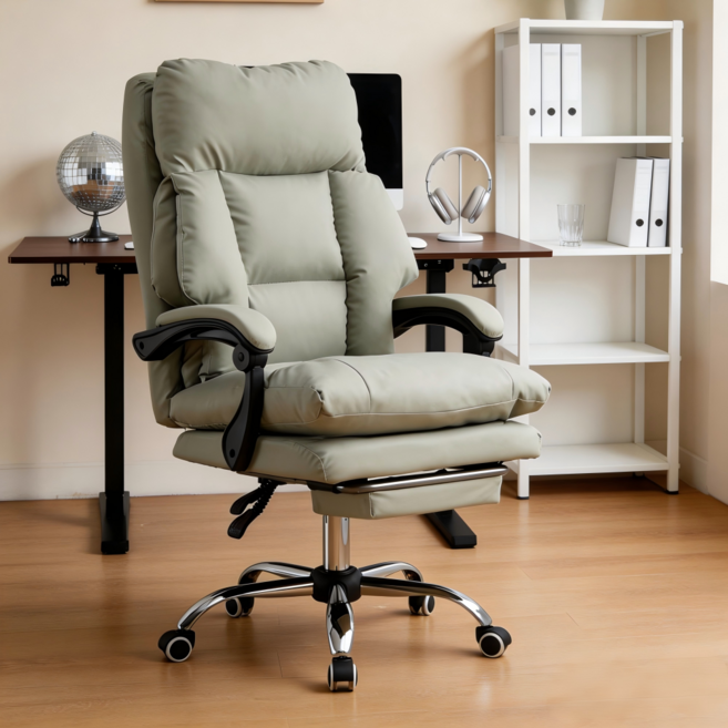 Takata 컴퓨터 의자 게이밍 리클라이너 침대형 160도 틸팅 연동팔걸이, 그레이