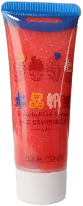 투명글리터 데코덴생크림50g, 글리터레드, 1개