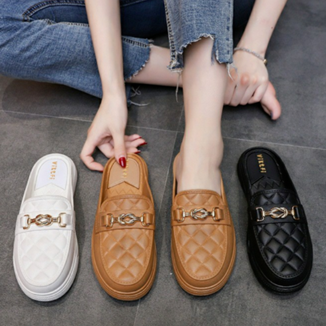 여성 사무실 푹신한 뮬 슬리퍼 봄 여름 가을 블로퍼 코디