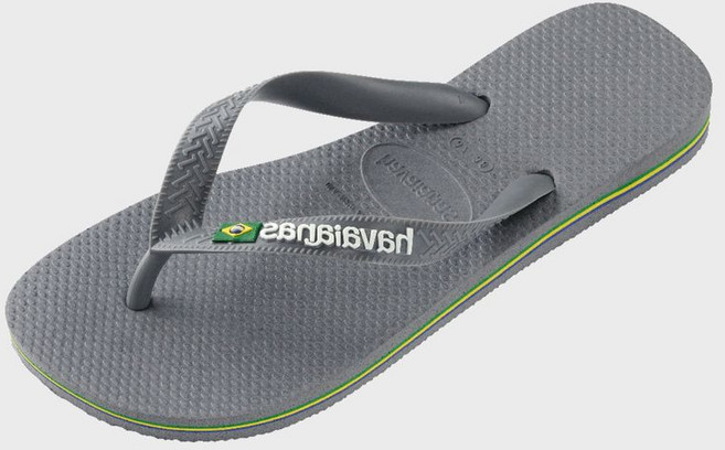 하바이아나스 HAVAIANAS 브라질 로고 플립플랍 Steel Grey