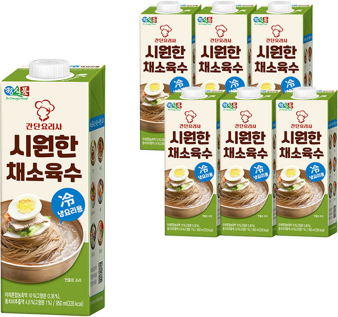 정식품 시원한 채소육수 950ml, 6개