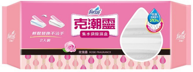 克潮靈 集水袋除濕盒 補充包 玫瑰香, 1個, 集水袋除濕盒 玫瑰香  (一袋二入)