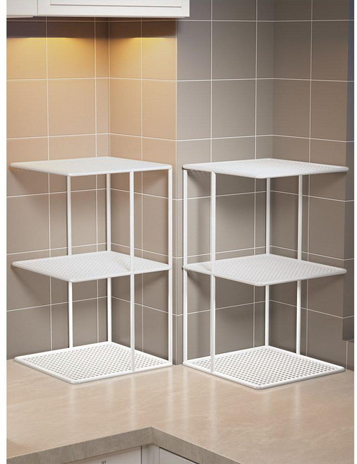 싱크대 하부 수납장 2단 선반 주방 냄비 식기 정리대 쿡탑 보관 더블 칸막이 공간활용, 2. 흰색 작고 길쭉